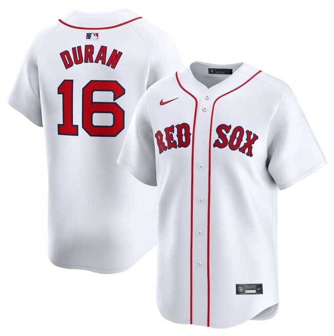 Men%27s Boston Red Sox #16 Jarren Duran White 2024 Home Limited Stitched Baseball Jersey Dzhi